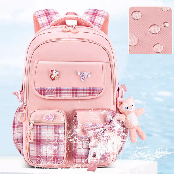 Rucksack für Mädchen, kräftiger Cartoon-Anhänger, leicht, große Kapazität