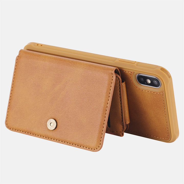Leder-Brieftaschenhülle mit mehreren Steckplätzen für iPhone Samsung