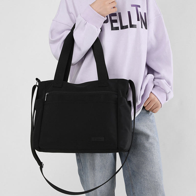 Minimalistische Tragetasche für Damen, große Handtasche aus Nylon für die Schule und Fitness