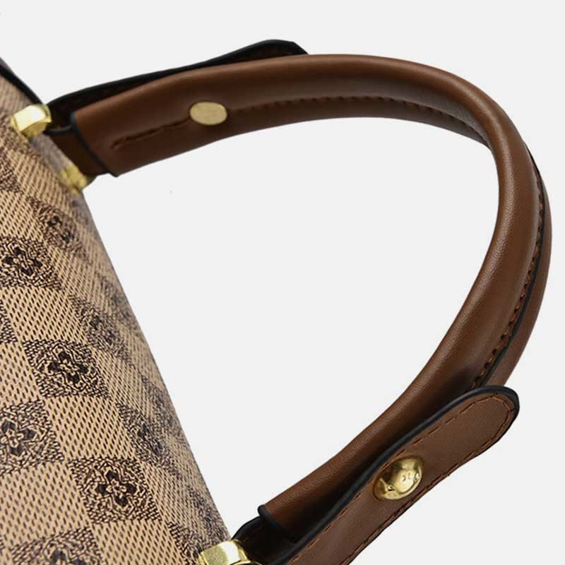 Britische elegante Handtasche Frauen Schachbrettmuster Crossbody Leder Geldbörse