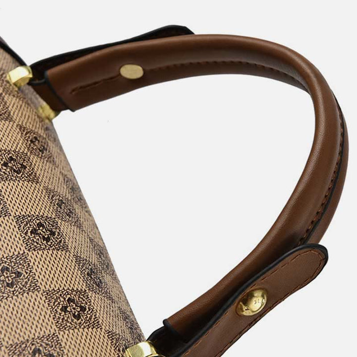 Britische elegante Handtasche Frauen Schachbrettmuster Crossbody Leder Geldbörse