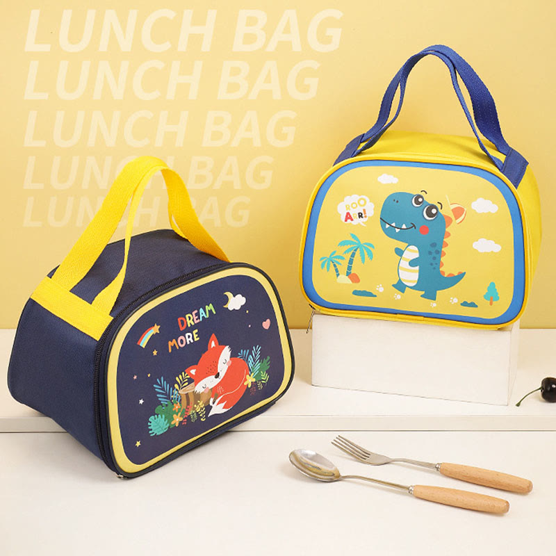 Lunchpaket für den täglichen Gebrauch, mit Cartoon-Tierdruck, süße Thermotasche