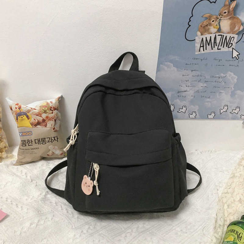 Rucksack für Damen, lässig, cool, solides Nylon, Schul-Umhängetasche