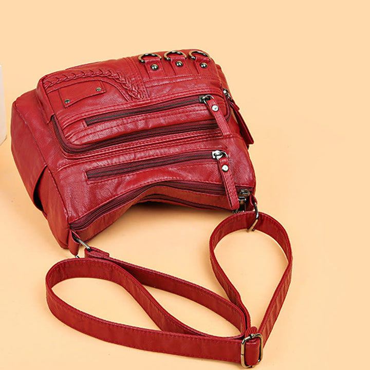 Umhängetasche für Damen, Twist-Muster, mehrere Taschen, Ledergeldbörse