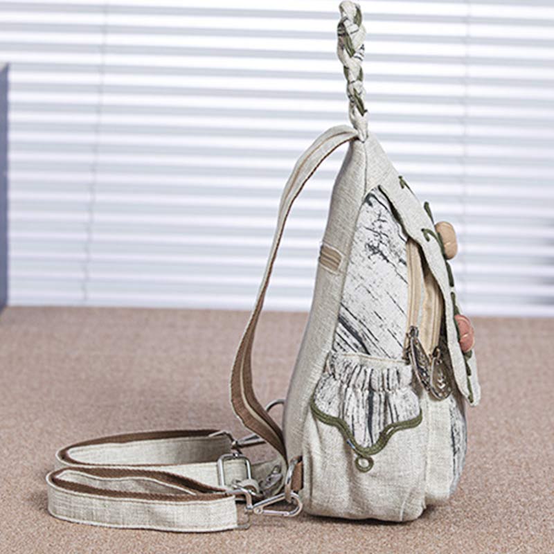 Multifunktionaler Rucksack mit großem Fassungsvermögen und nationalem Blumendruck