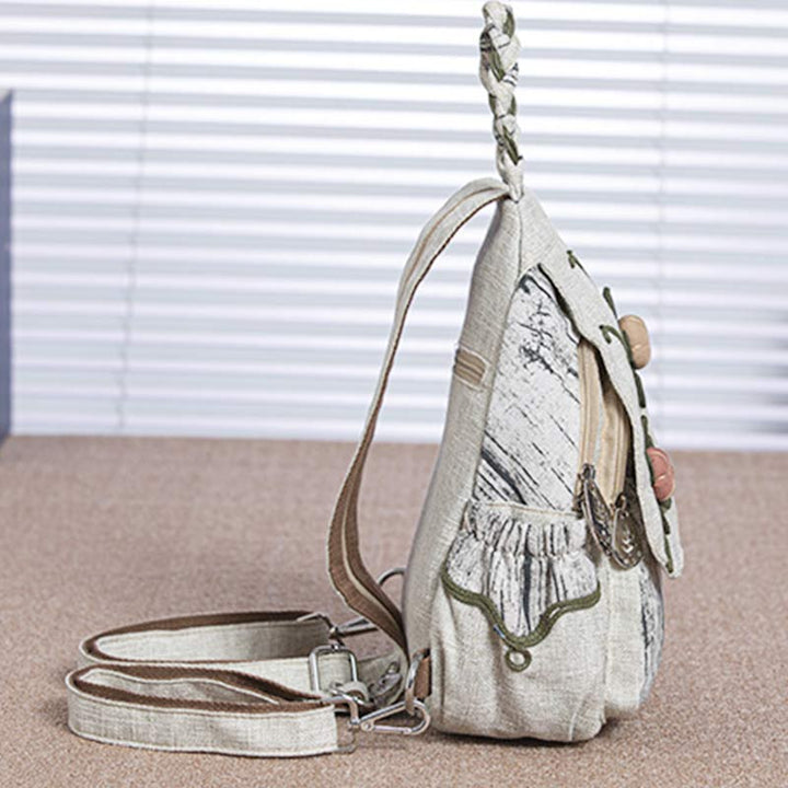 Multifunktionaler Rucksack mit großem Fassungsvermögen und nationalem Blumendruck