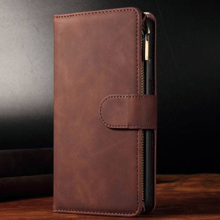 Funktionelle Handyhülle für iPhone Samsung Reißverschluss Brieftasche Hülle Armband Clutch