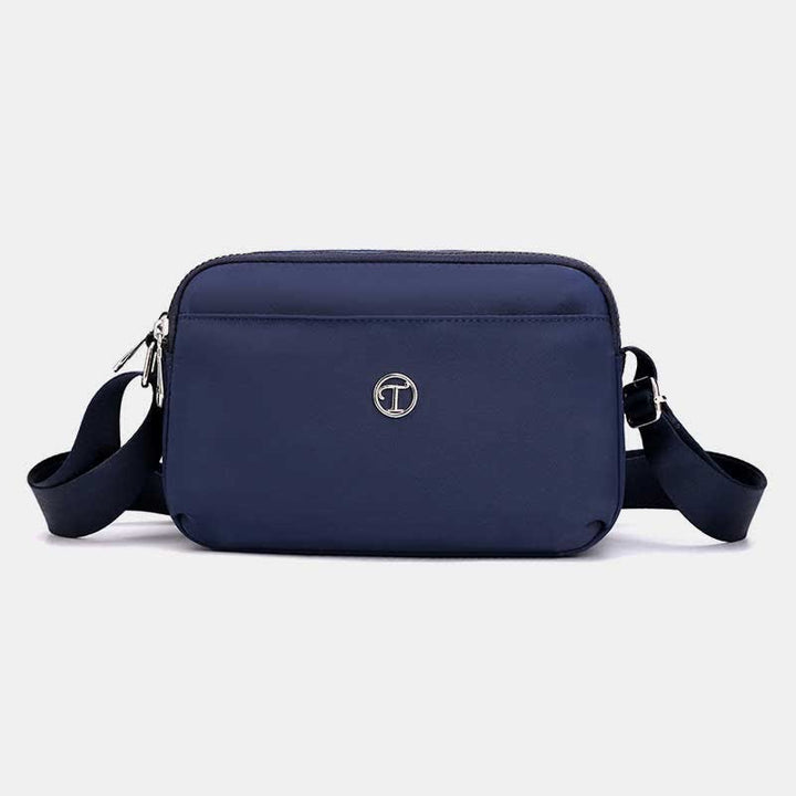 Kleine Umhängetasche mit dreifachem Reißverschluss für Damen, leichte, lässige Schultertasche