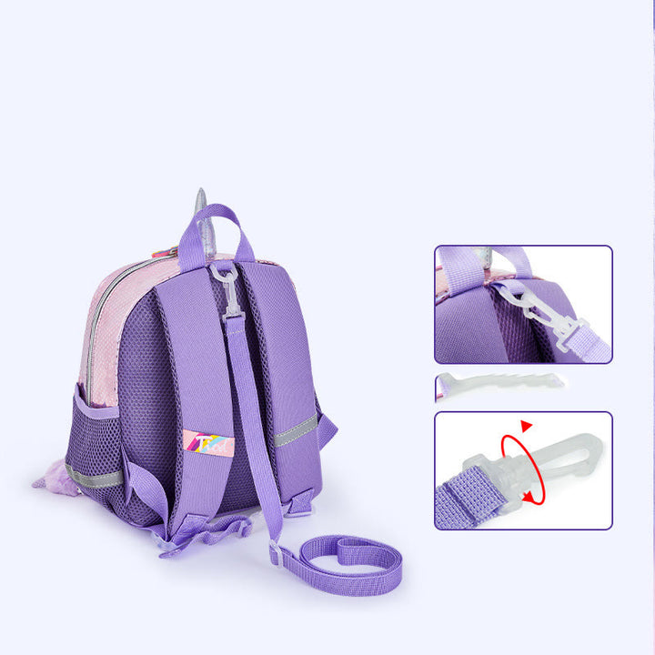 Rucksack für Kindergartenkinder, Laser Glitter Regenbogen Einhorn, kleine Schultasche