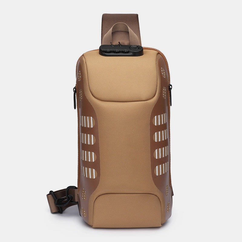 Multifunktionale, wasserdichte, diebstahlsichere Schultertasche mit USB-Ladeanschluss