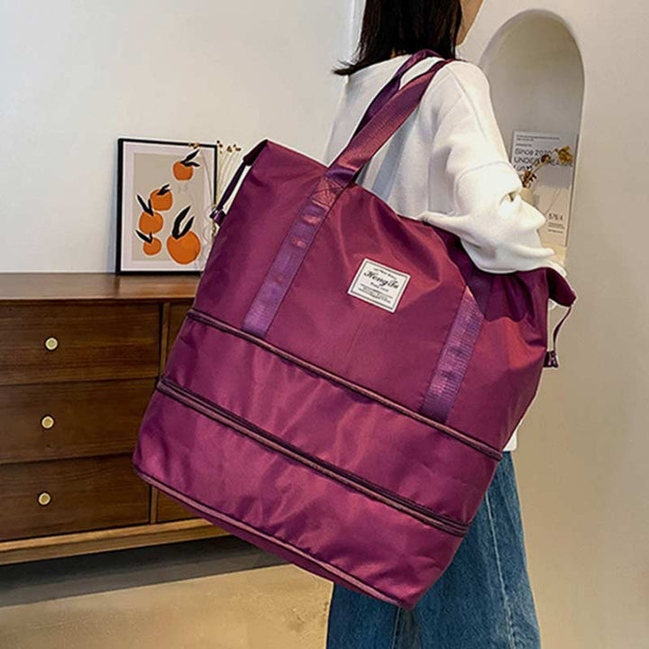 Super große Kapazität, leistungsstarke, erweiterbare Reisehandtasche, Erweiterung zwei Schichten