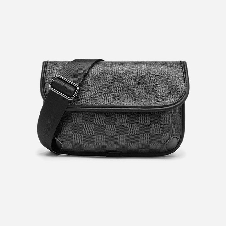 Umhängetasche für Unisex, minimalistische, quadratische Schultertasche aus PU-Leder