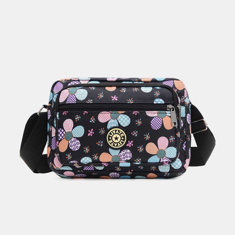 Große Kapazität Bedruckte, robuste Schultertasche aus Nylon mit Umhängetasche