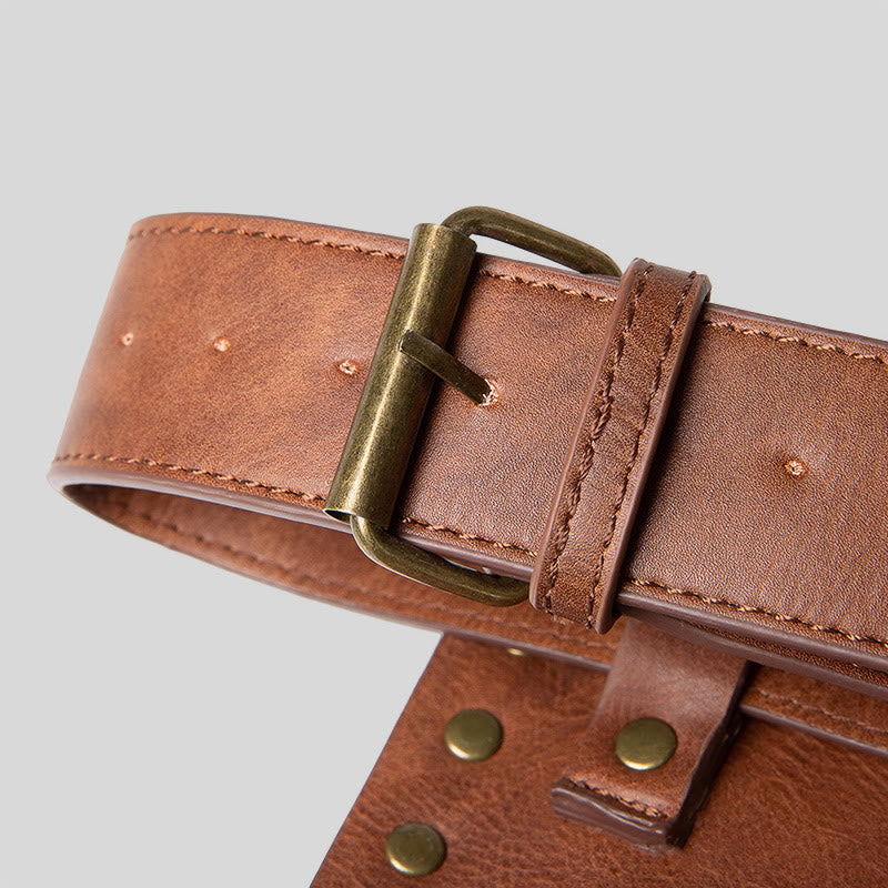 Retro-Gürteltasche für Damen, quadratische Handytasche in Zahnradform