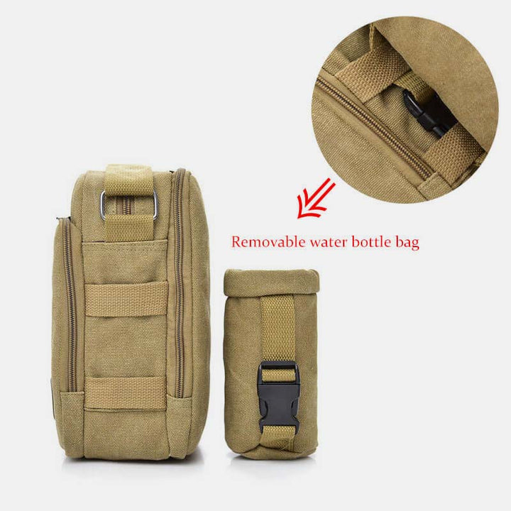 Vintage Canvas Crossbody Tasche für Herren Multifunktionaler Tagesrucksack Schultertasche