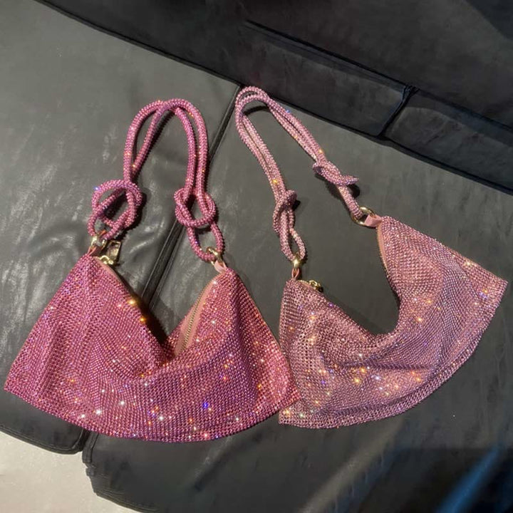 Umhängetasche für Damen mit funkelnden Diamanten, mehrere Farben, Handtasche