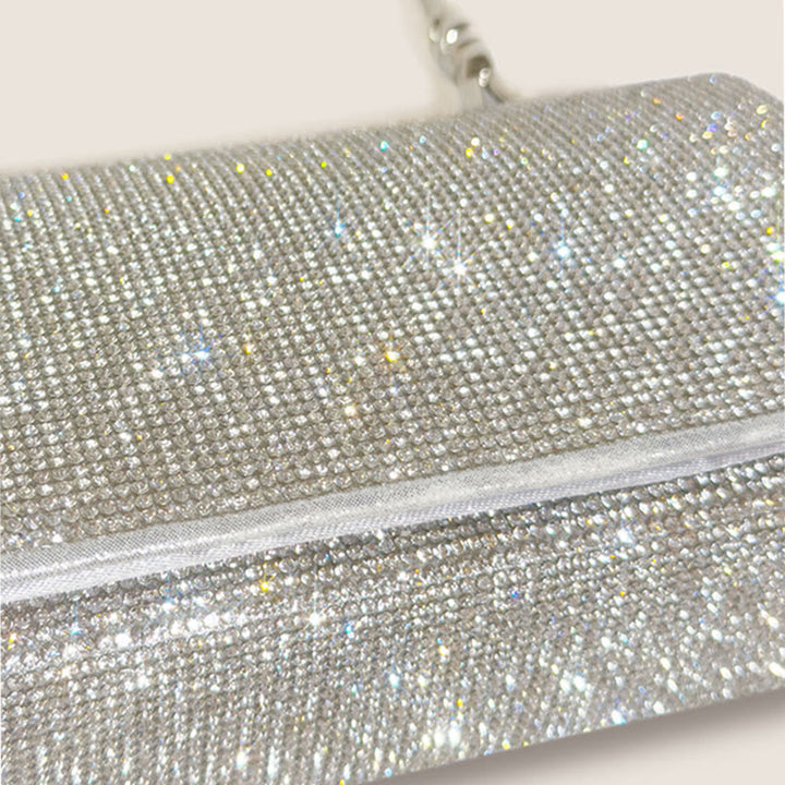 Abendtasche für Damen Glitzer Diamant Leder Leichte Handgelenktasche