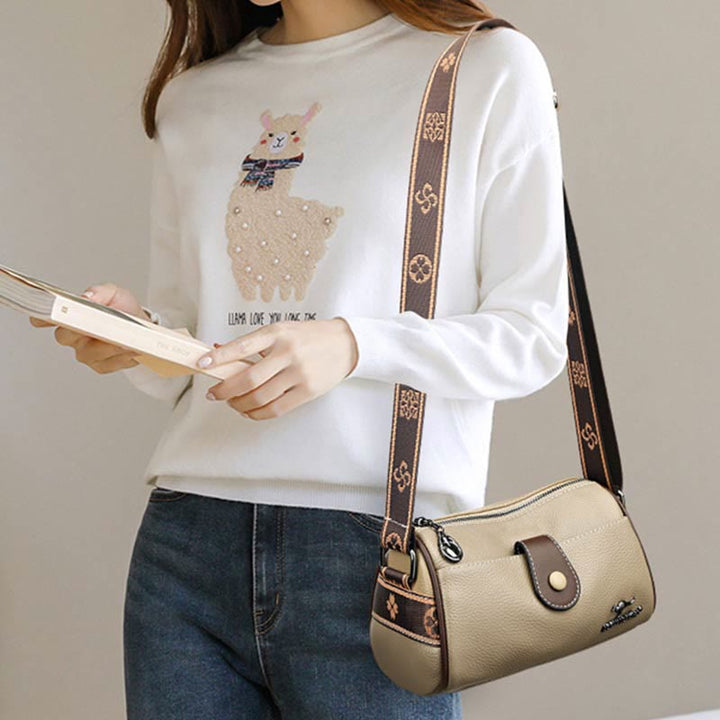 Retro Lady Unterarm Tasche Breiter Riemen Einfache Frauen Umhängetasche