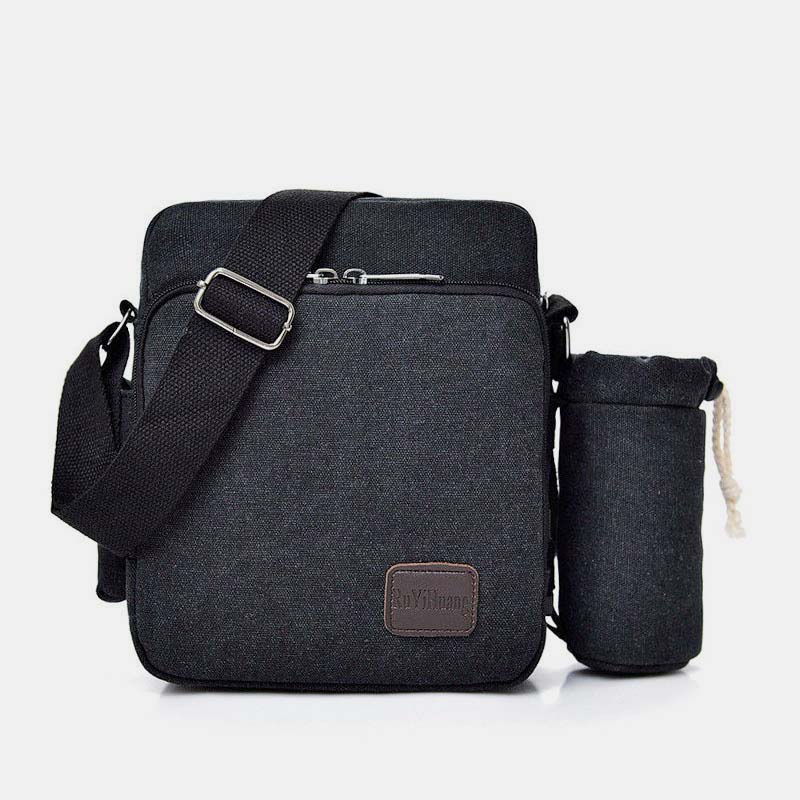Vintage Canvas Crossbody Tasche für Herren Multifunktionaler Tagesrucksack Schultertasche