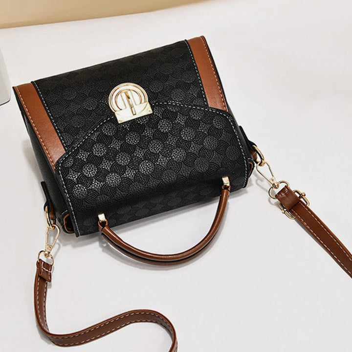 Clamshell-Tasche mit Henkel oben für Damen, klassische Farbe, kleine Umhängetasche