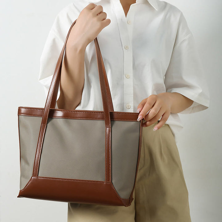 Große Tragetasche, robuste Schulterhandtasche aus PU-Leder