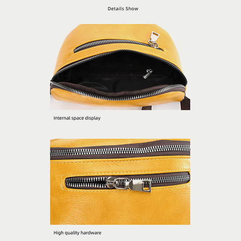 Retro Sling Bag Ölwachs Kunstleder Crossbody Umhängetasche