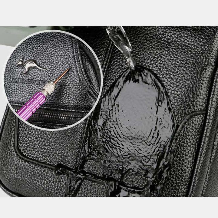 Sling-Brusttasche aus Leder mit mehreren Taschen für Männer mit USB-Ladeanschluss