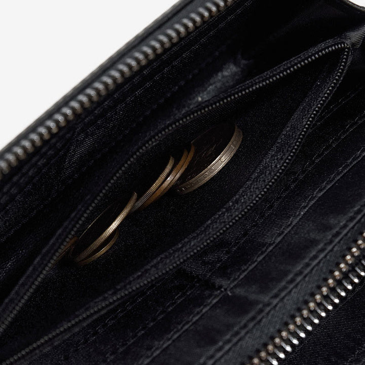 Lange Geldbörse für Herren aus echtem Leder, Retro, lässige Clutch