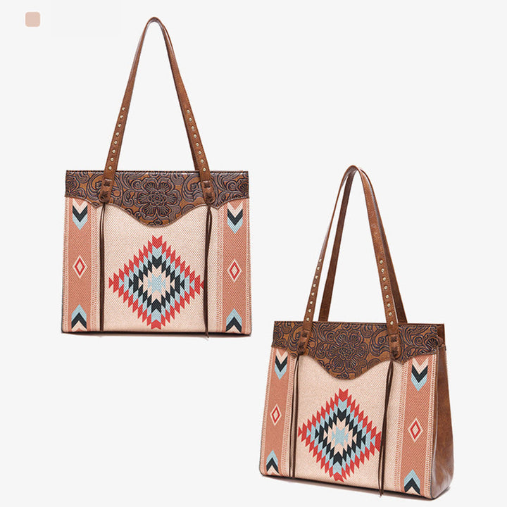 Vintage Bohemian Tote Damen Klassische Baumwolle Leinen Unterarm Schultertasche