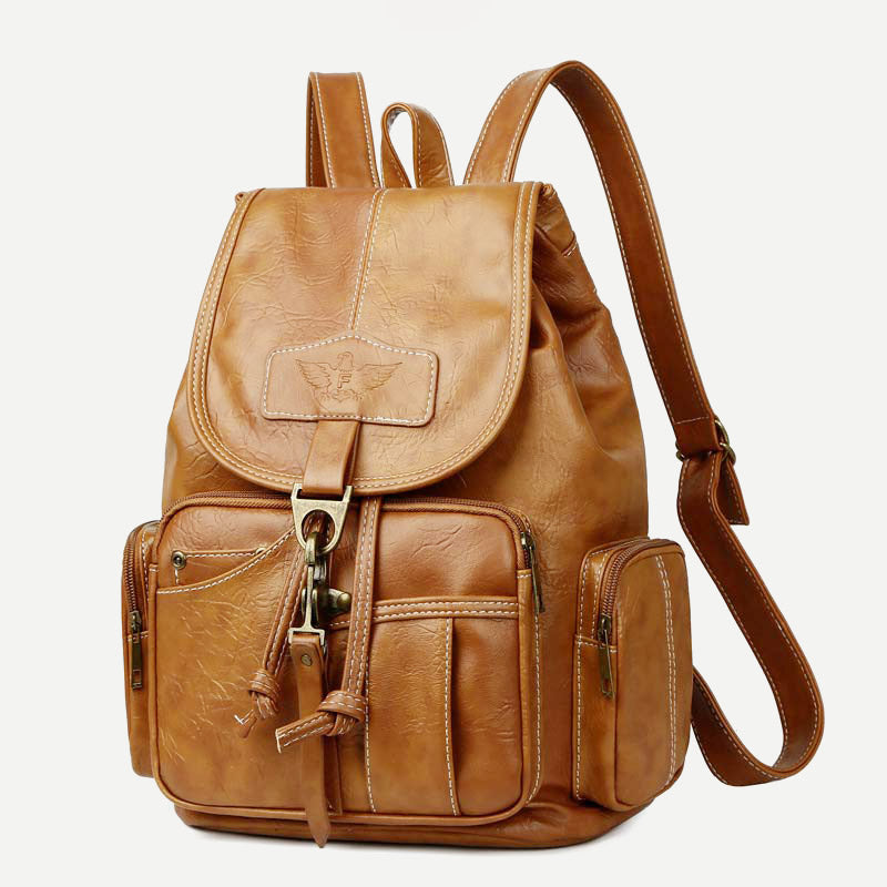 Veganer Lederrucksack für Damen, Vintage, Damen und Mädchen, lässiger Tagesrucksack