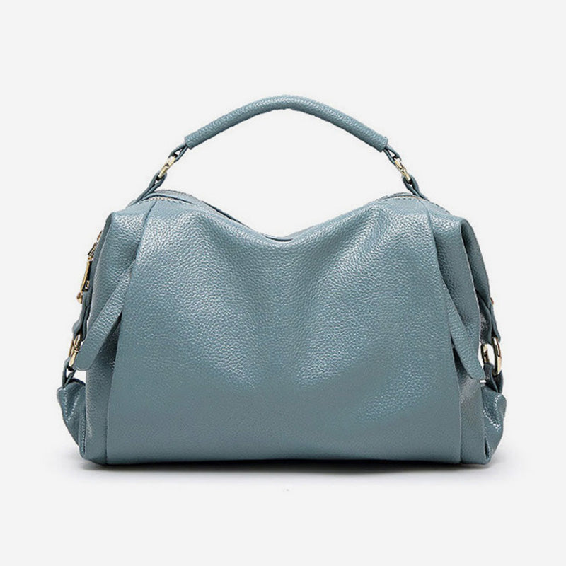 Damen Umhängetasche, elegante Handtasche mit großem Fassungsvermögen, veganes Leder, Boston-Tasche