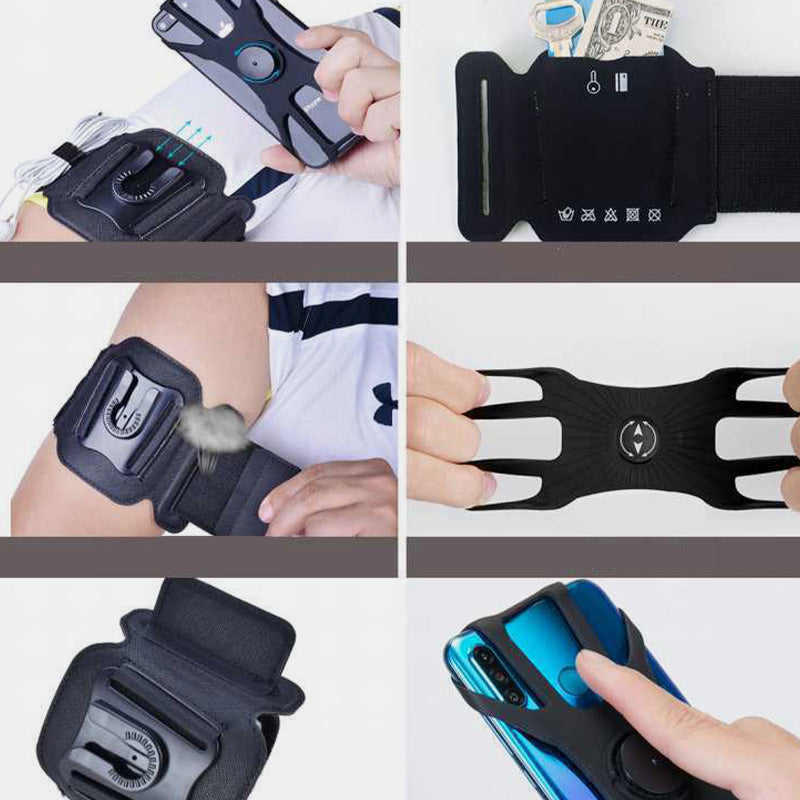 360° drehbarer Laufarmband-Telefonhalter, passend für alle 4,5-7-Zoll-Smartphones