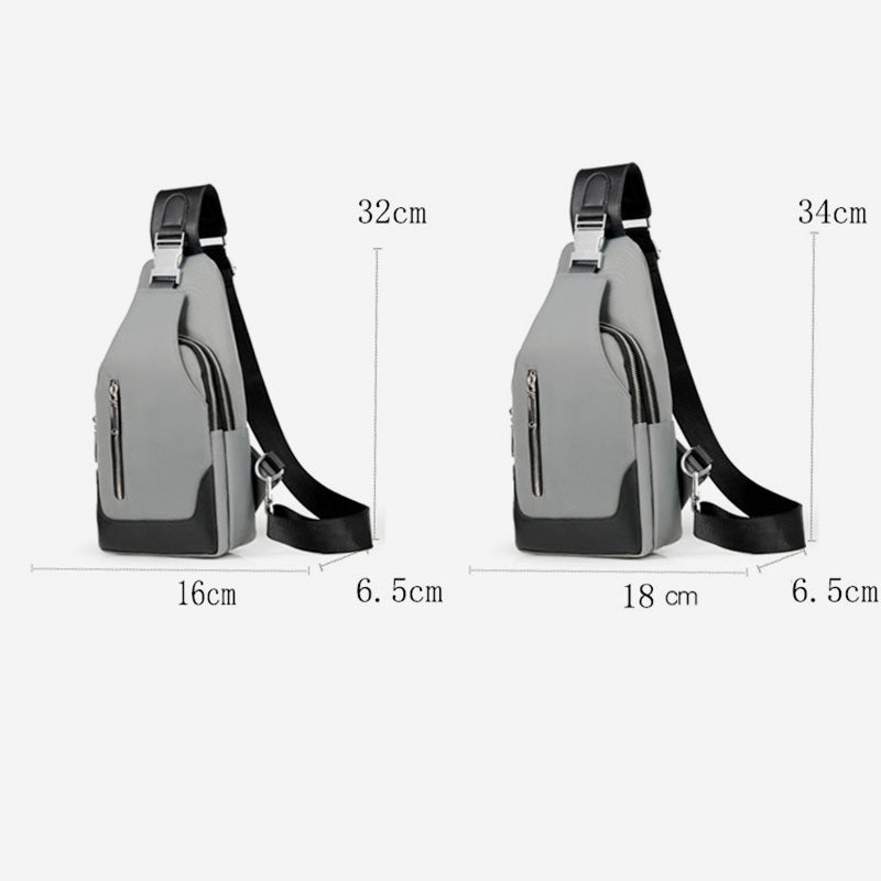 Wasserdichte Schultertasche mit USB-Ladefunktion 