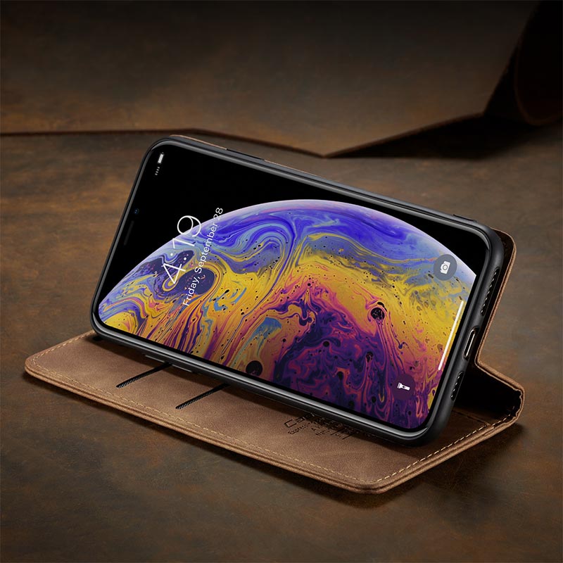 Leder-Handytasche, Handytasche für iPhone, Samsung, mit Kartenhalter, Geldscheinfach