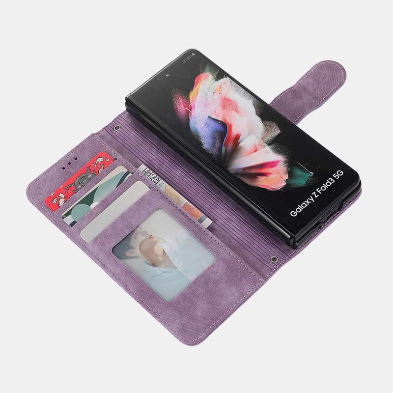 Brieftaschenhülle für Galaxy Z Fold 5/4/3 mit S-Pen-Halter und Umhängegurt