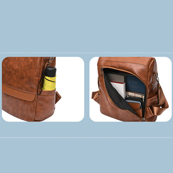 Damen Anti-Diebstahl Rucksack Geldbörsen Mehrzweck Leder Handtasche Schultertasche Reisetasche