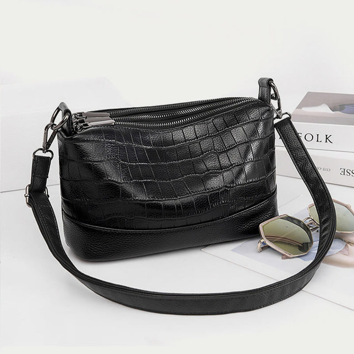 Einfache Umhängetasche für Damen mit Krokodildruck, Retro-Tagestasche