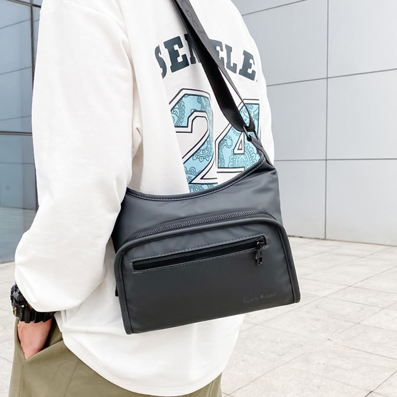 Einfache Messenger Bag mit breitem Riemen, leistungsstarke Umhängetasche für Herren