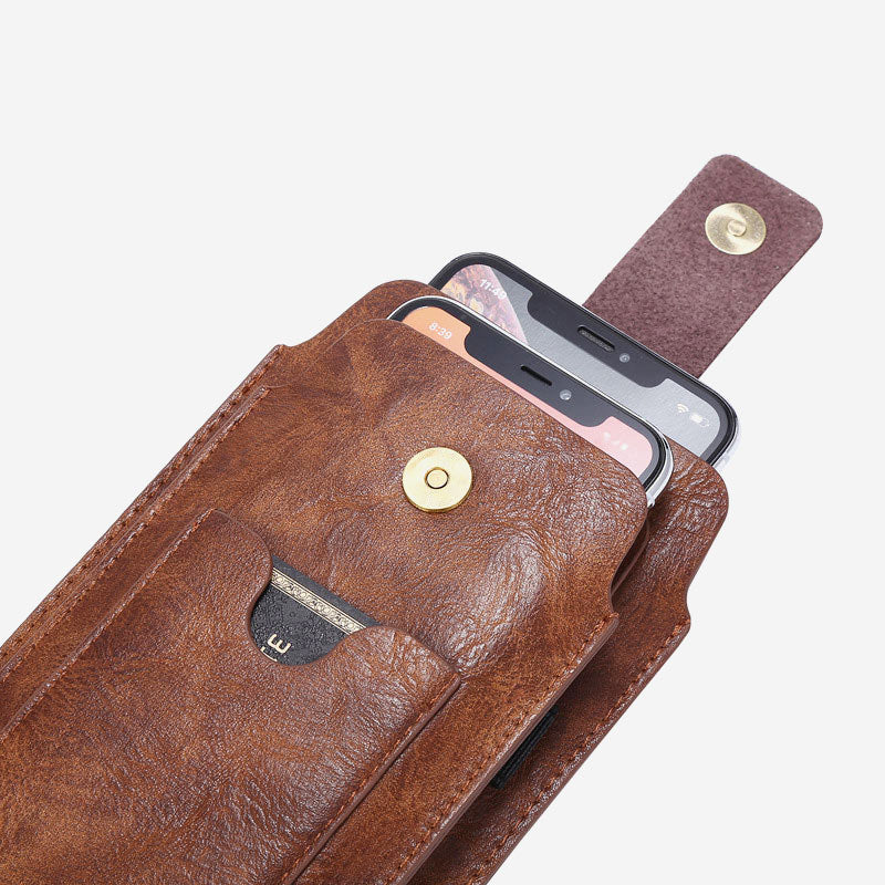 Retro Herren EDC Handytasche aus echtem Leder