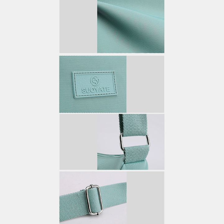 Geräumige Handtaschen mit mehreren Taschen für Damen, einfarbig, lässige Umhängetasche