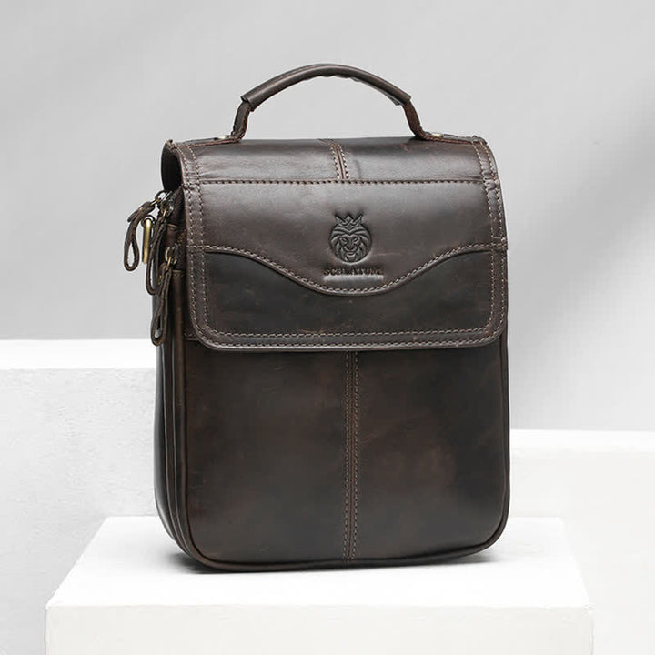 Echtes Leder Messenger Schultertasche für Männer Multi-Pocket Kleine Handtasche