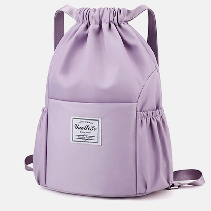 Wasserdichte String Bag Faltbarer Sport Gym Kordelzug Rucksack mit Seitentasche