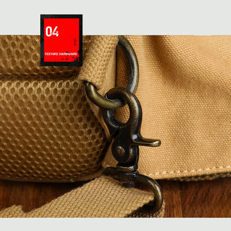 Schultertasche für Herren im Retro-Design, leichte Umhängetasche aus Canvas