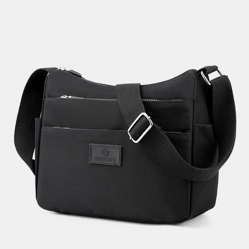Geräumige Handtaschen mit mehreren Taschen für Damen, einfarbig, lässige Umhängetasche