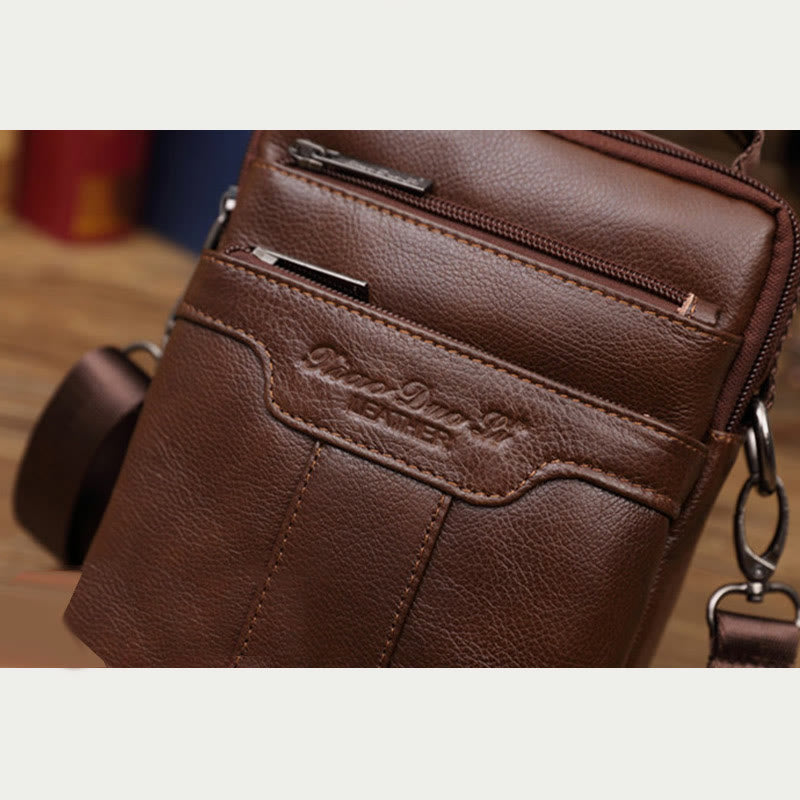 Umhängetasche für Herren im Vintage-Stil, Umhängetasche aus sanftem Leder
