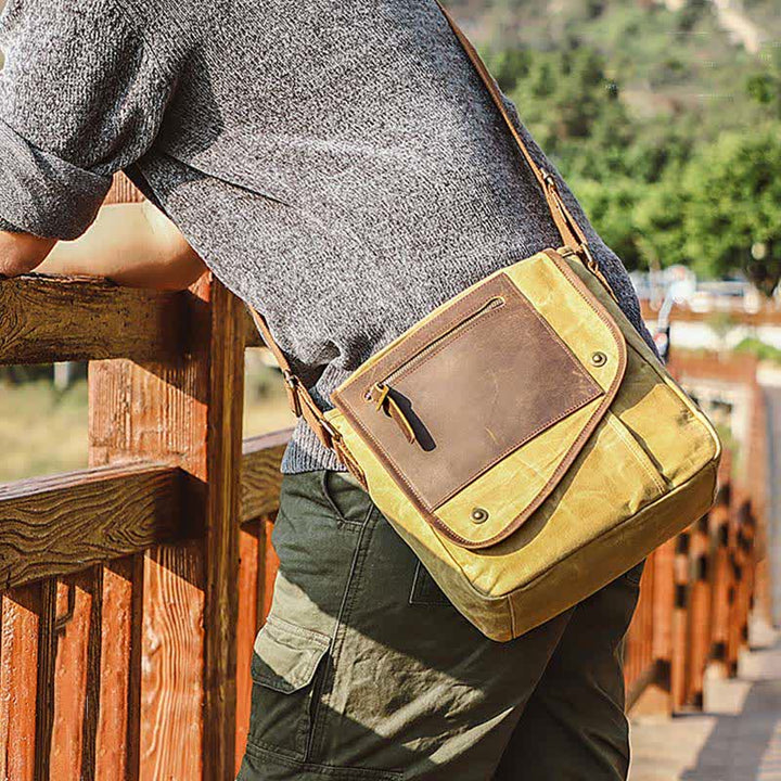 Herren Messenger Bags Canvas Umhängetasche Reise Arbeitstasche