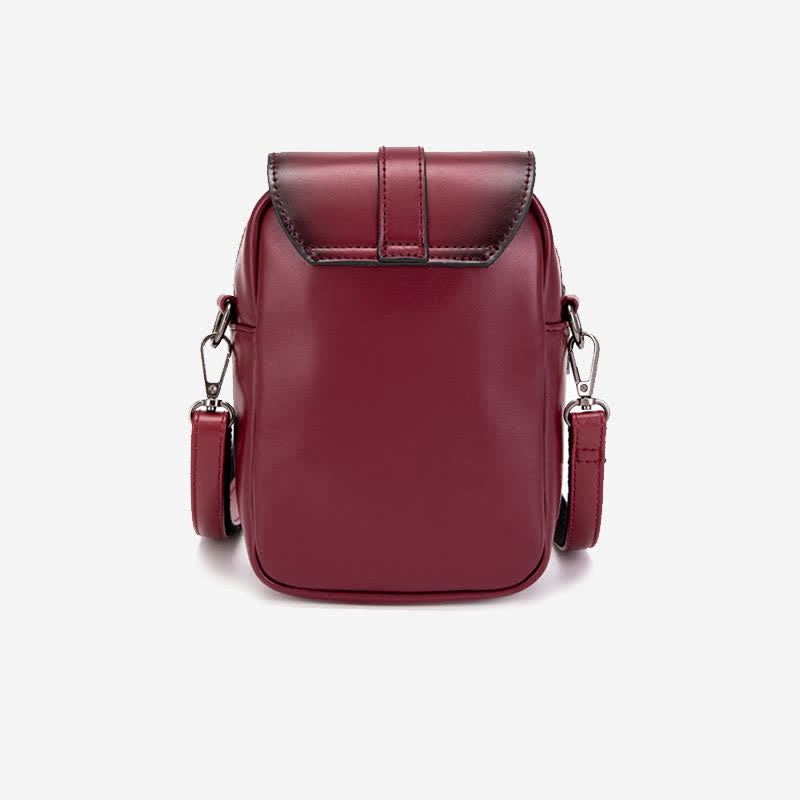 Retro-Handytasche, Mini-Umhängetasche aus Leder, Geldbörse für Damen