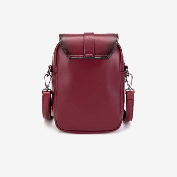 Retro-Handytasche, Mini-Umhängetasche aus Leder, Geldbörse für Damen