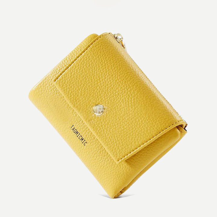 Mini-Geldbörse für Damen aus PU, zweifach gefaltet, kurze Brieftasche mit mehreren Kartenfächern