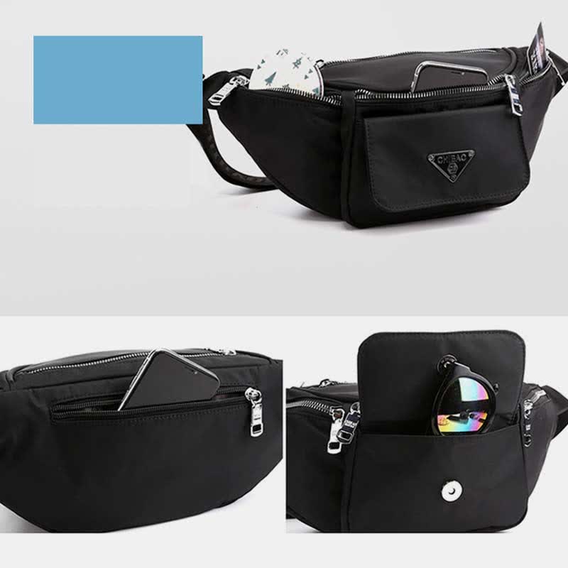 Nylon-Hüfttasche mit mehreren Taschen, leichte Brusttasche mit mehreren Tragemöglichkeiten, Hüfttasche
